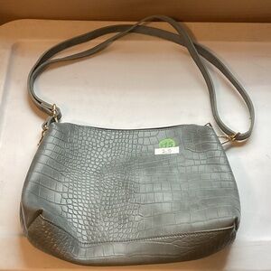 Elegant Gray Crocodile-Embossed Women's Bag